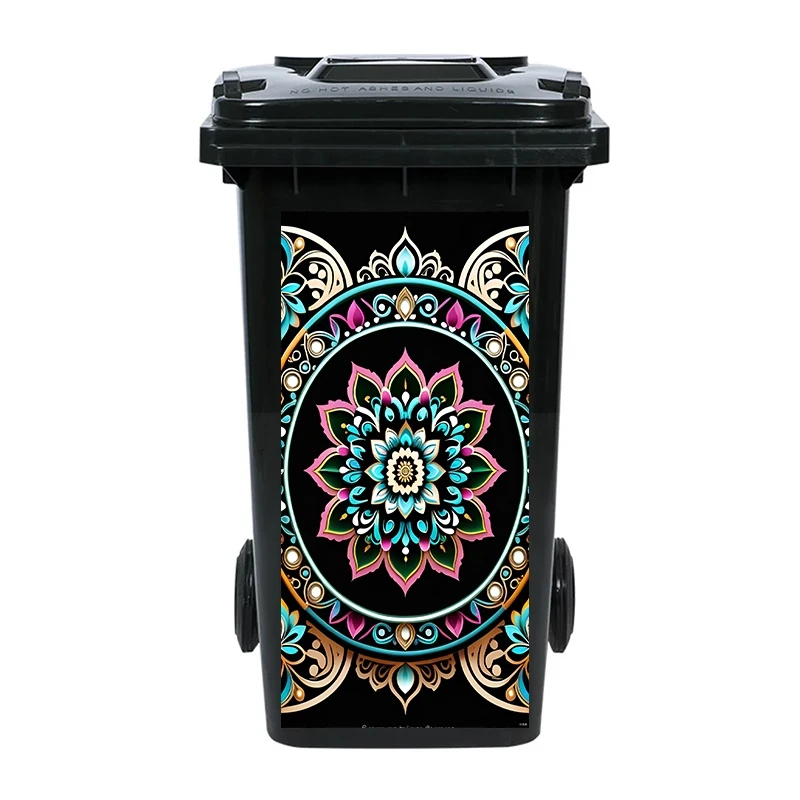 Multi-size Printed Trash Can Sticker Waterproof DIY Mural Decoration Wallpaper Self-adhesive PVC Decal Rubbish Bin Sticker