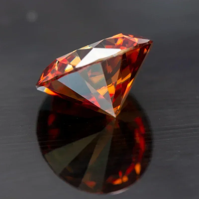 Moissanite granada vermelho colorido corte redondo charme pedra preciosa laboratório cultivado diamante para diy jóias fazendo materiais com certificado gra