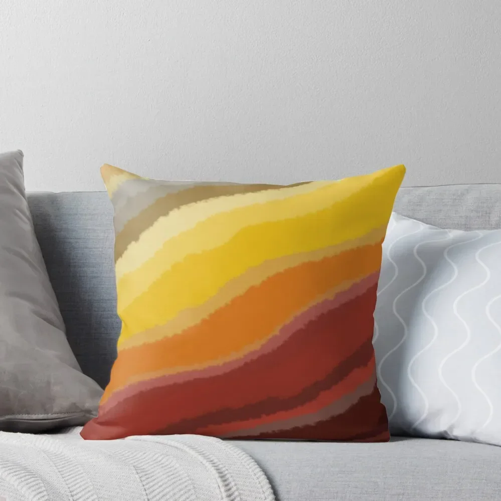 

Warm Abstract Brush Strokes - Yellow Orange Red Grey Throw Pillow Cusions Cover Luxury Living Room Decorative Cushions pillow