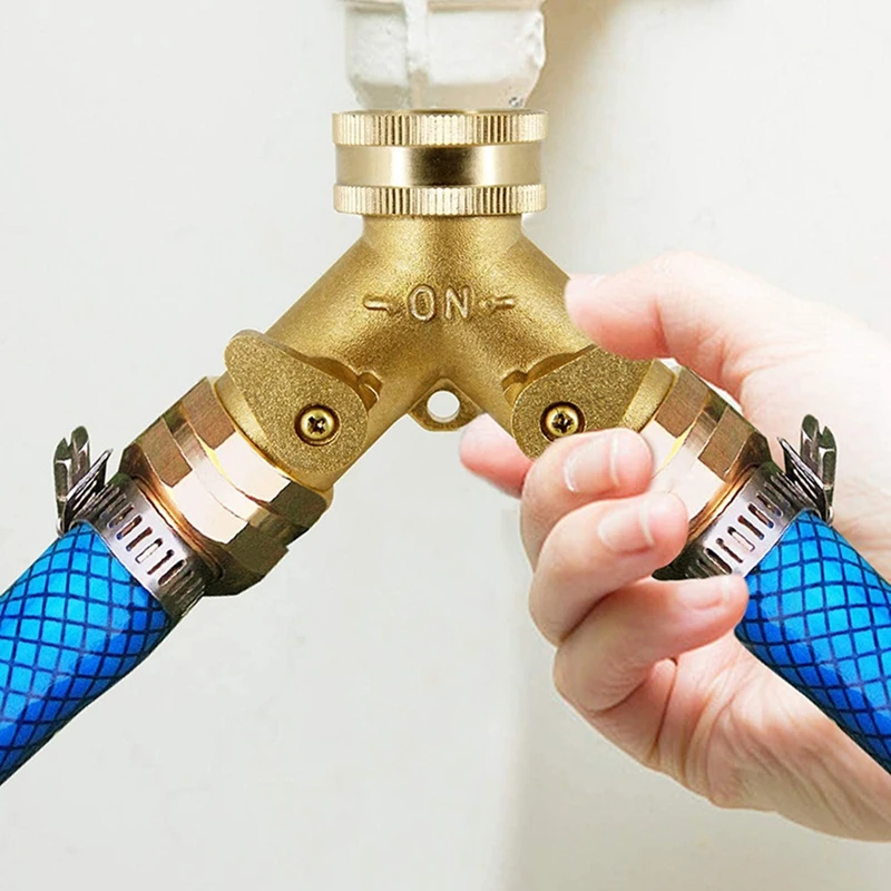 4 قطعة خرطوم حديقة الفاصل انبوب ماء محول لخرطوم الصنبور في الهواء الطلق Y الفاصل