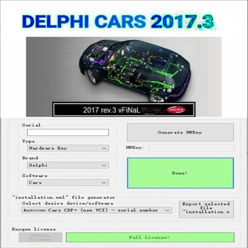 Delphi-Clé multidiag pour voiture et camion, 2024 r3 continent genFor Keygen activator, logiciel le plus récent 2017.r3 Keygen del-phis 150e, 2017