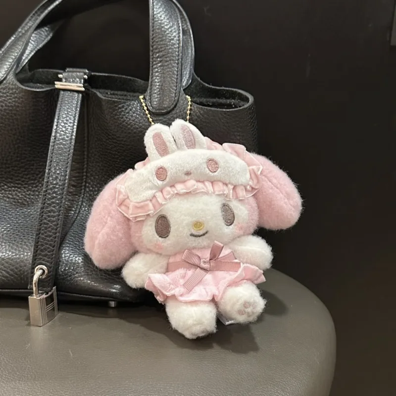 Sanrio cartoon melody chaveiro de pelúcia pingente mochila diária acessórios de moda personalizados presentes do festival das crianças