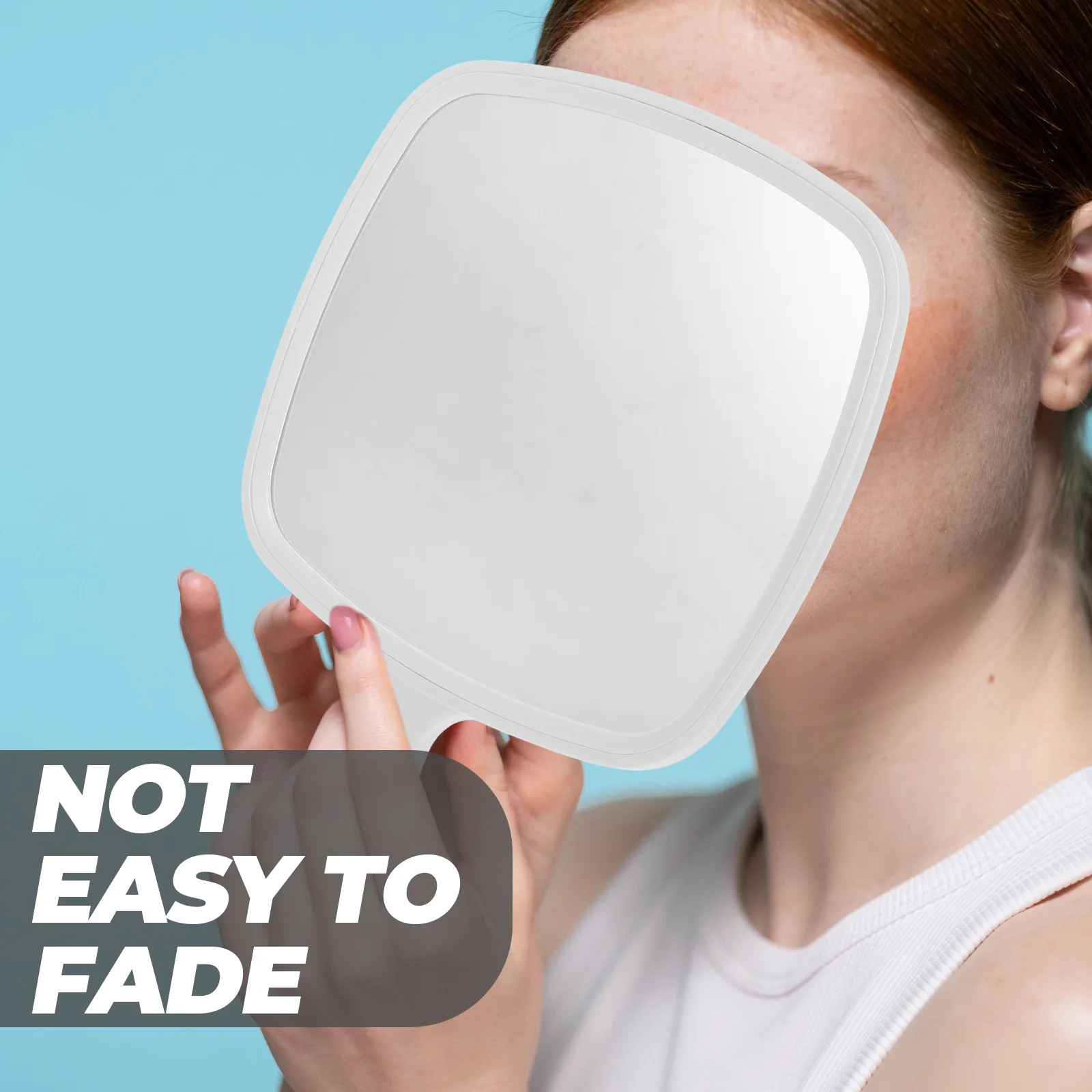 Espejo de mano portátil, exquisito espejo de mano de Material ABS de aluminio para mujeres y niñas, maquillaje de viaje, reflejo claro No