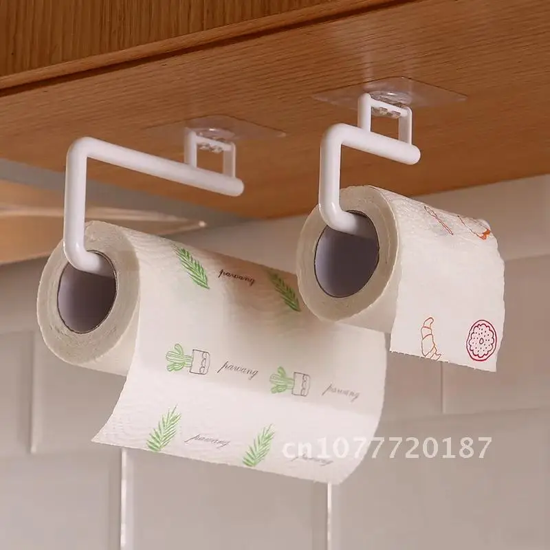 

Tissue Hanger Roll Paper Holder Toilet Paper Holder Cabinet Rag Hanging Holder Wall Mounted Towel Storage Rack For Kitchen