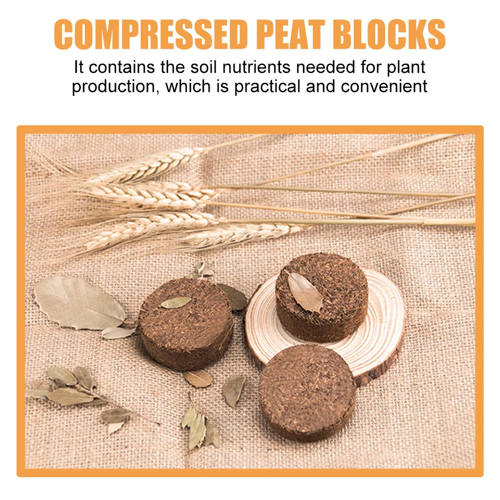 

4 Pcs Plants Nutritional Soil Blocks Peat Pellets Brown Nutrient