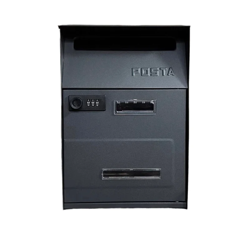 

Metal Mailbox Post Lockable Mail Box Hanging Suggestion Box Front Door Gate Secure Large Storage Outdoor Decoration