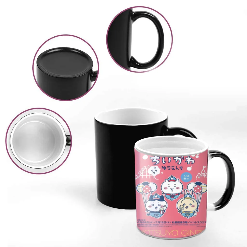 Cartoon Kawaii Cute Heat Sensitive Color Changing Mug 11OZ Ceramic Coffee Cup Magic Cup Heat