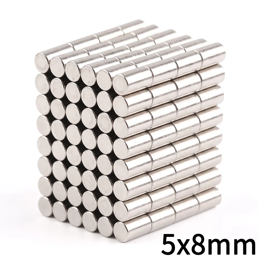 20 Pcs Small Round Magnet 5x8 5mm X 8mm Permanent Super Strong Powerful Magnets for Fridge DIY Building Scientific Projects Use