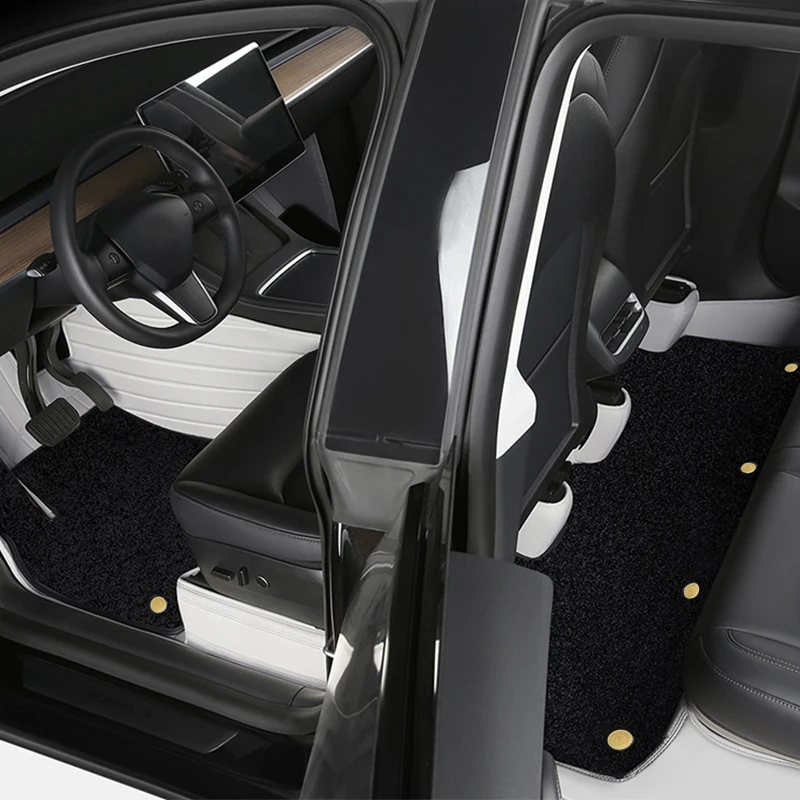 For Tesla Model 3 Custom Fit Car Accessories Floor Mat Interior Cowhide for Highland of 2024 for Front and Rear Seat