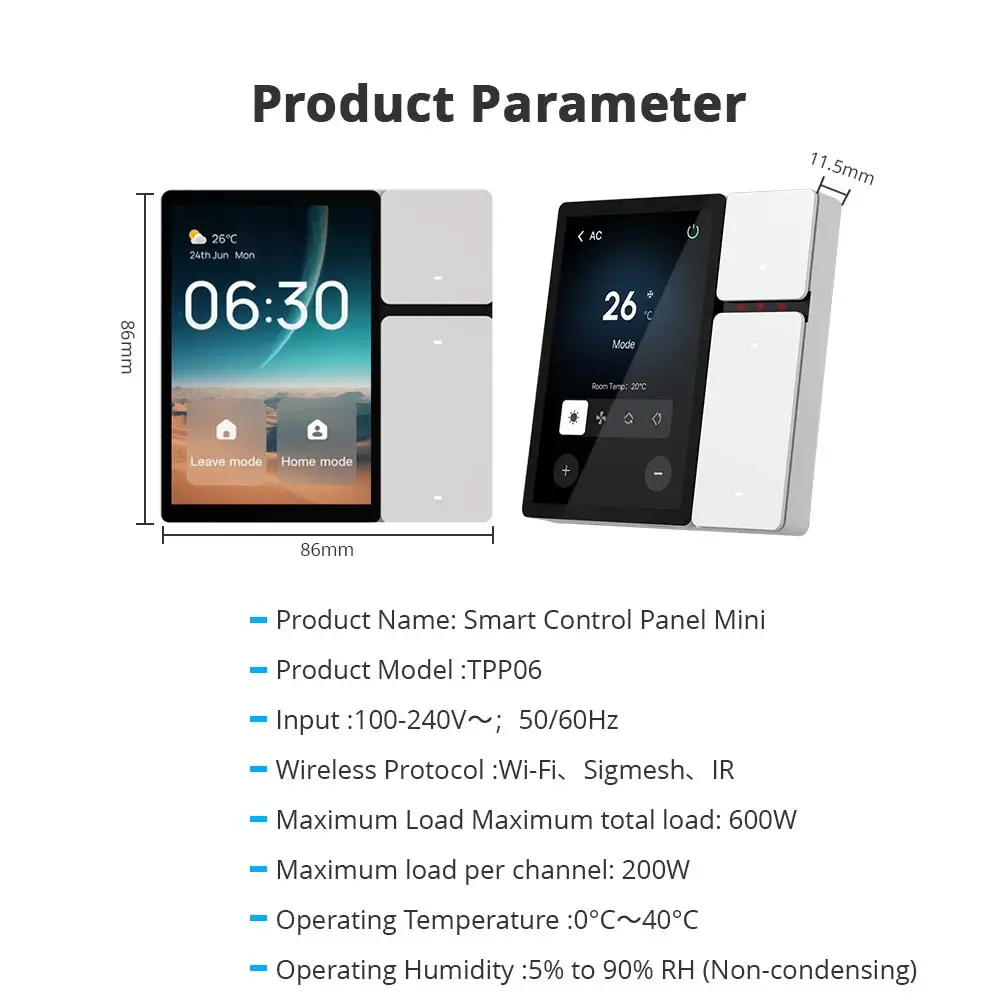 لوحة تحكم مركزية ذكية من Tuya WiFi ، شاشة LCD ، جهاز تحكم عن بعد مدمج بتقنية الأشعة تحت الحمراء ، بوابة شبكية قابلة للتتبع ، مرحل ثلاثي العصابات