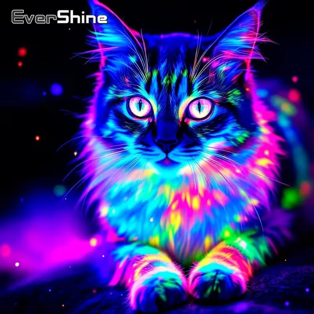 EverShine Neuerscheinung DIY Diamant-Stickerei Katze Tier Gemälde Bild Strass-Mosaik Geeignet für Anfänger Einzigartiges Geschenk
