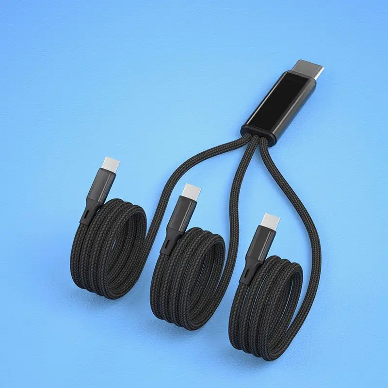 3 in 1 Fast Charging Cable Cord For Xiaomi Huawei USB Type C Charger Cable 1.2m Extension Multi Usb C Ports Charging Cable Cord