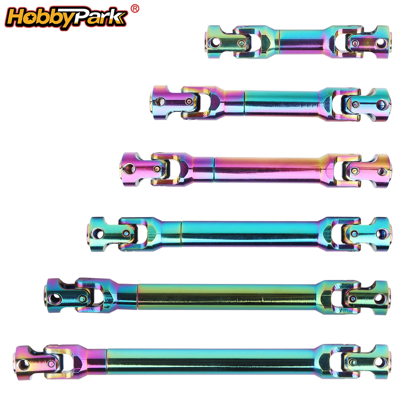 

HobbyPark Front Rear CVD Driveshaft U-Joint Steel for 1/10 RC Crawler Replacement Compatible Axial SCX10 TRX4 Gen8