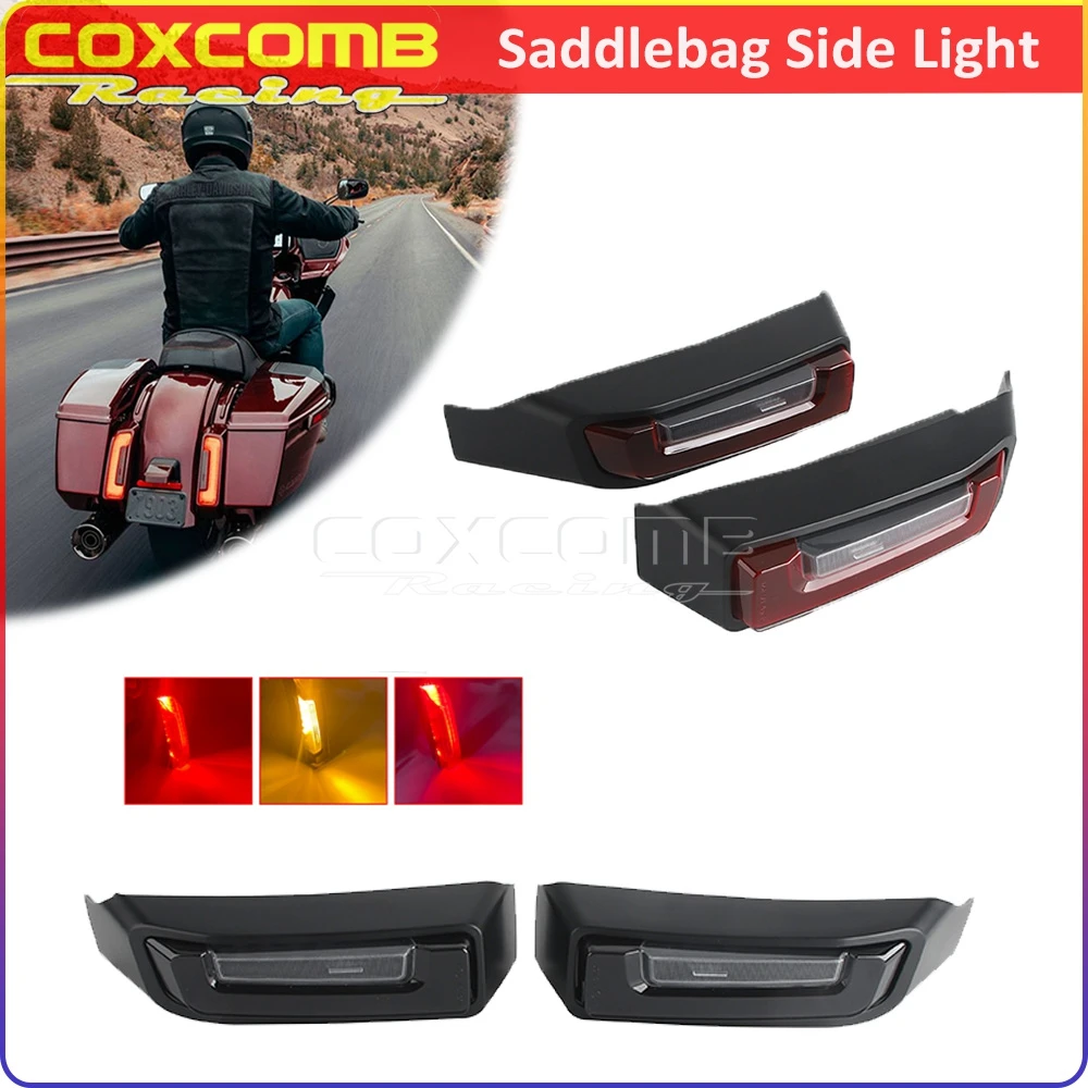 

Rear Fender Saddlebag Side Running Light For Harley Touring Road Glide CVO 2024 Motorcycle Saddlebags Filler Turn Signal Lamp E9