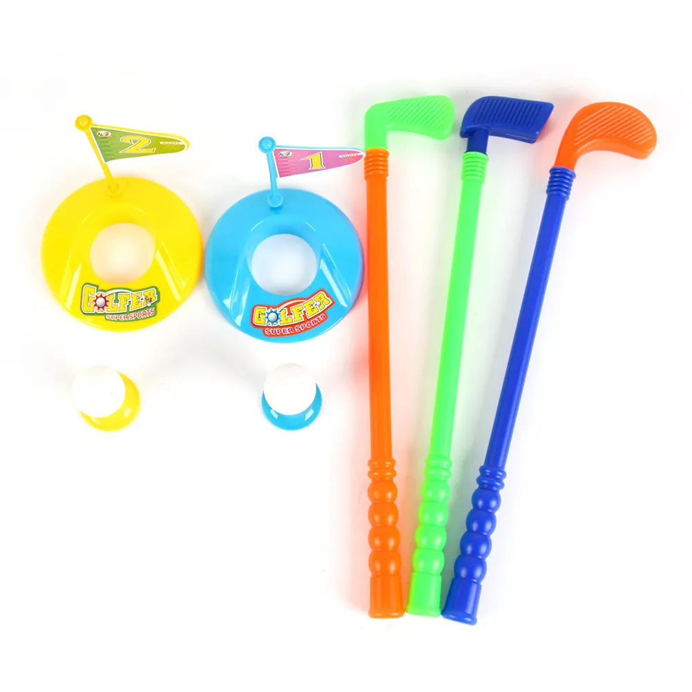 

2Sets Kid Golf Practice Set Sturdy Lightweight Mini Training Outdoor Game Colorful Portable Gift for Kids Mini Practice Set