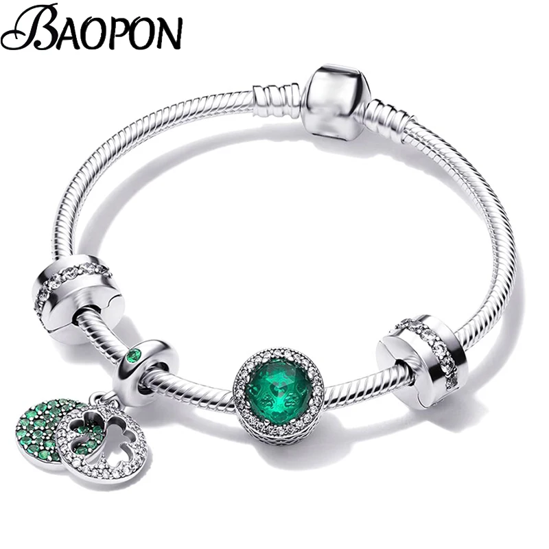 Crystal Romantic Charm Bracelets With Silver Color Love Heart Safety Buckle Beads Bracelets For Women Wife Jewelry Dropshipping