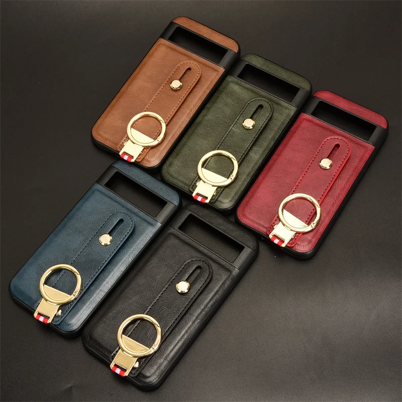 Luxury Wristband Leather Stand Case for Google Pixel 8A 7A 6A 8 7 6 Pro Cover With Ring Opener Coque Fundas Capa