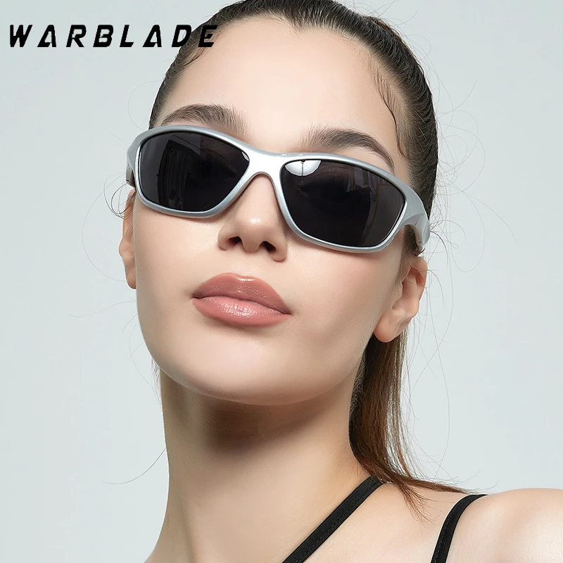 

Women Silver Y2K Sunglasses Outdoor Cycling Sports Sun Glasses Men's Vintage Shades Trendy Punk Goggle Eyewear 2000S Aesthetic