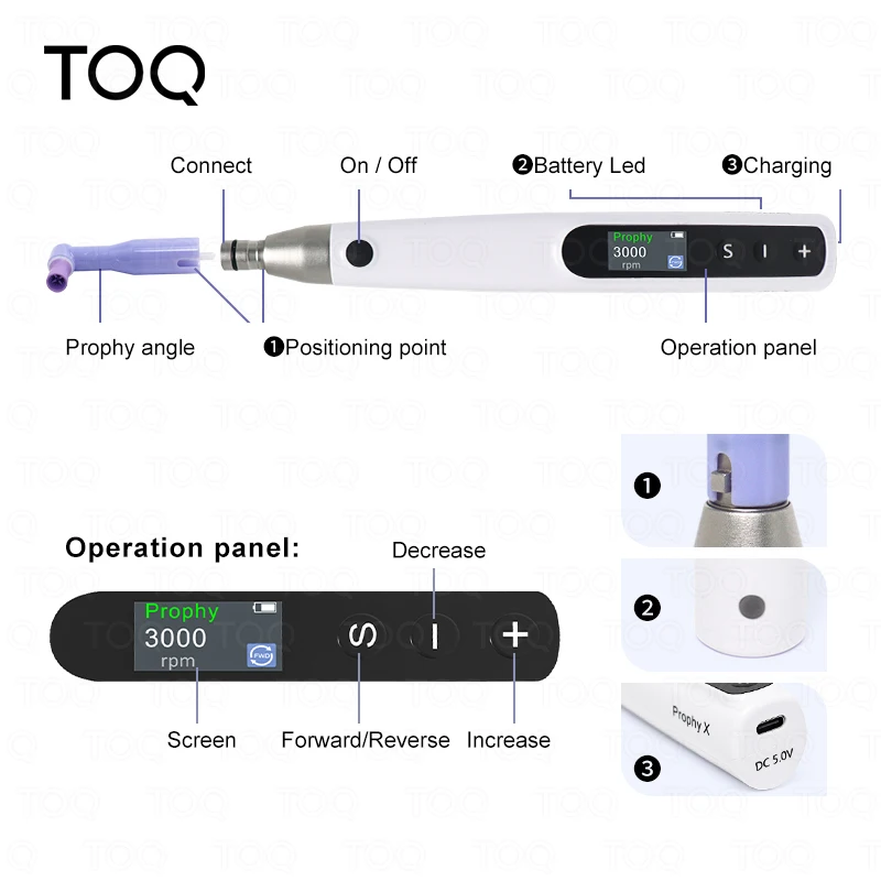 Bezprzewodowy silnik elektryczny do polerowania stomatologicznego z maszyną Prophy Angles 3000 obr./min Akumulatorowy przyrząd do polerowania