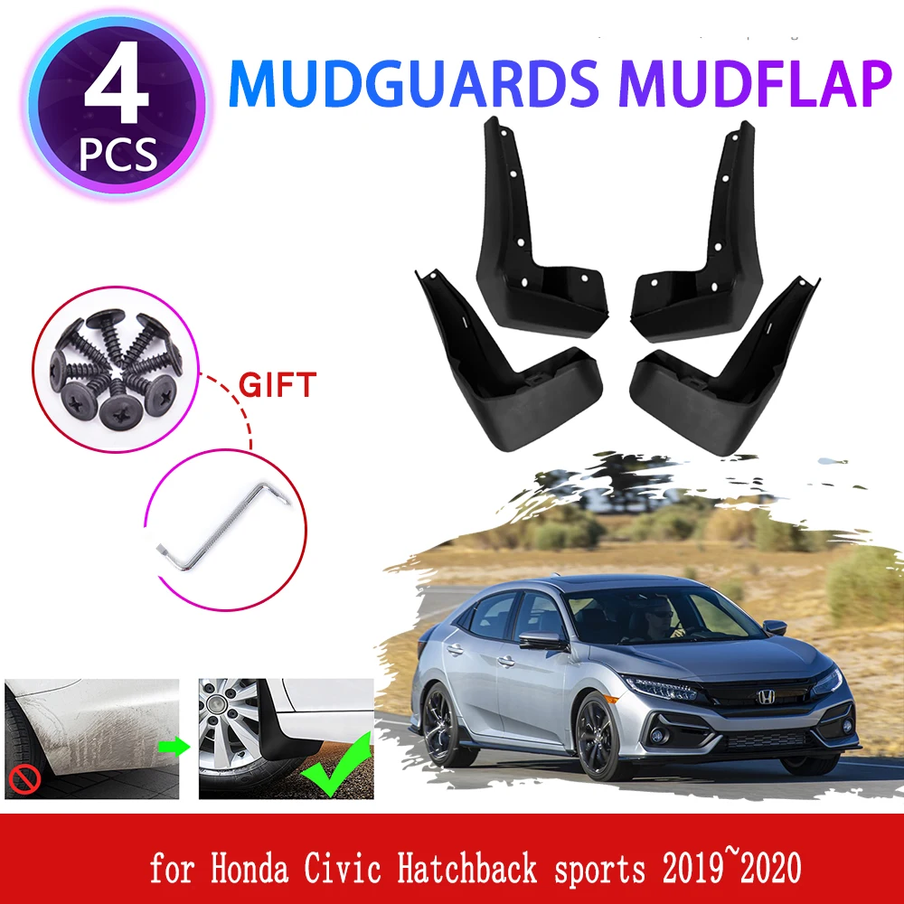 

for Honda Civic Hatchback sports 2019~2020 Mudguards Mudflaps Fender Mud Flap Splash Guards Protecti Cover Styling Accessories