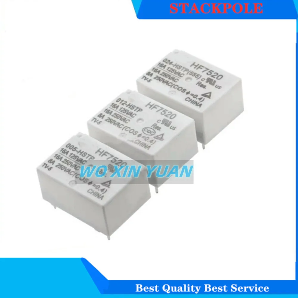 

5PCS 100%New Relay HF7520 005-HSTP HF7520 012-HSTP HF7520 024-HSTP HF7520-012-HSTP HF7520-009-HSTP 9V 12V 4PIN 16A