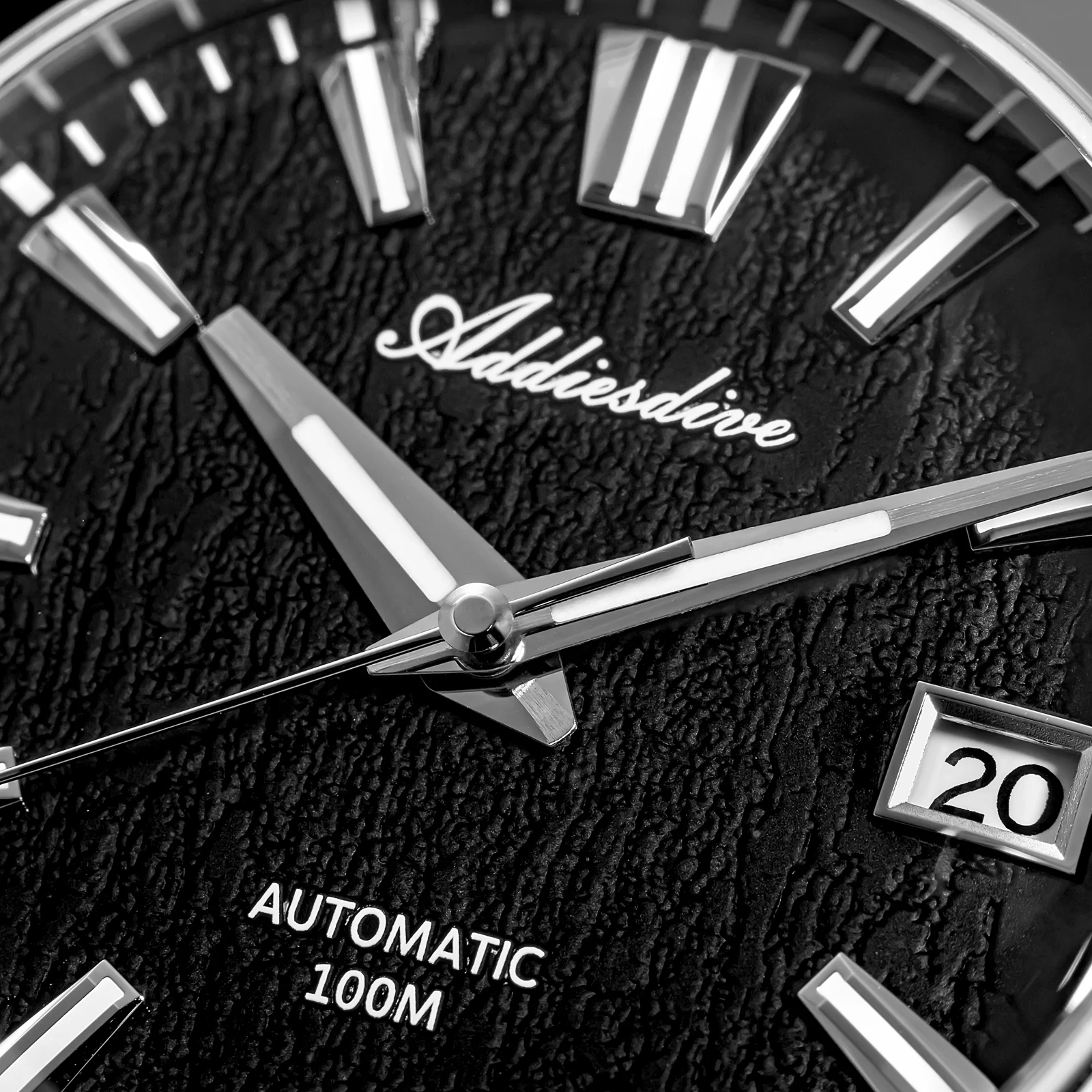 ADDIESDIVE Top Brand Men Automatic Watch NH35 Sapphire Glass Fashion Bark Texture Dial Waterproof Stainless Steel Men's Watches