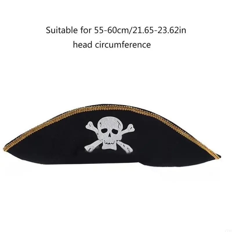 C71F – chapeau Pirate pour spectacles sur scène, pour les âges, pour fête d'halloween, chapeau capitaine, chapeau