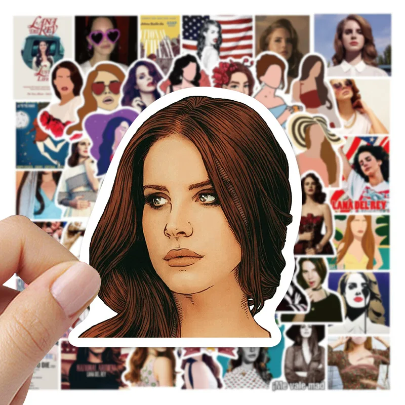10/50PCS Sänger Lana Del Rey Aufkleber Graffiti Aufkleber Wasserdicht DIY Motorrad Telefon Fall Laptop Gitarre Gepäck Aufkleber Spielzeug