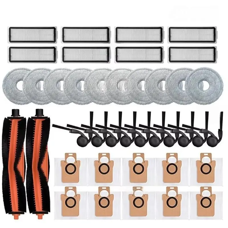KEOL-Accessories For Robot Vacuum H50-Main Side Brush, HEPA Filter,Mop Cloths,Dust Bag,Spare Parts For Vacuum Cleaner