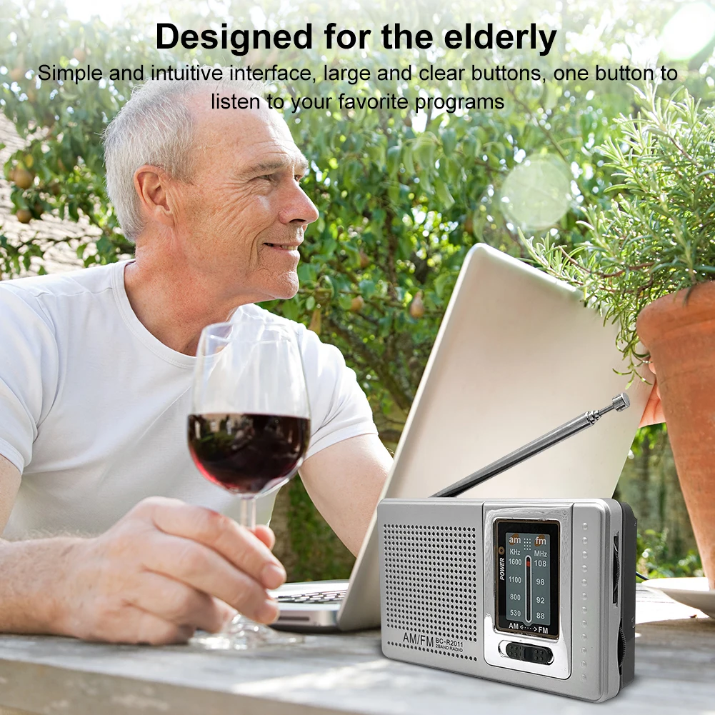 Mini Radio BC-R21/22/60/119/2011/2033/2048 AM Radio FM antena telescópica batería Radio portátil mejor recepción más duradera