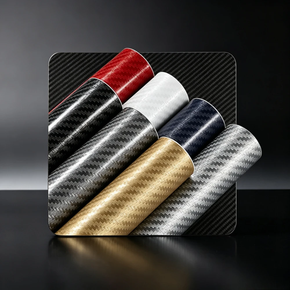 3D Carbon Fiber Vinyl Wrap Sheet 15cm Wide Waterproof DIY Self‑Adhesive Car Sticker Decal Tuning Accessories for Automobiles