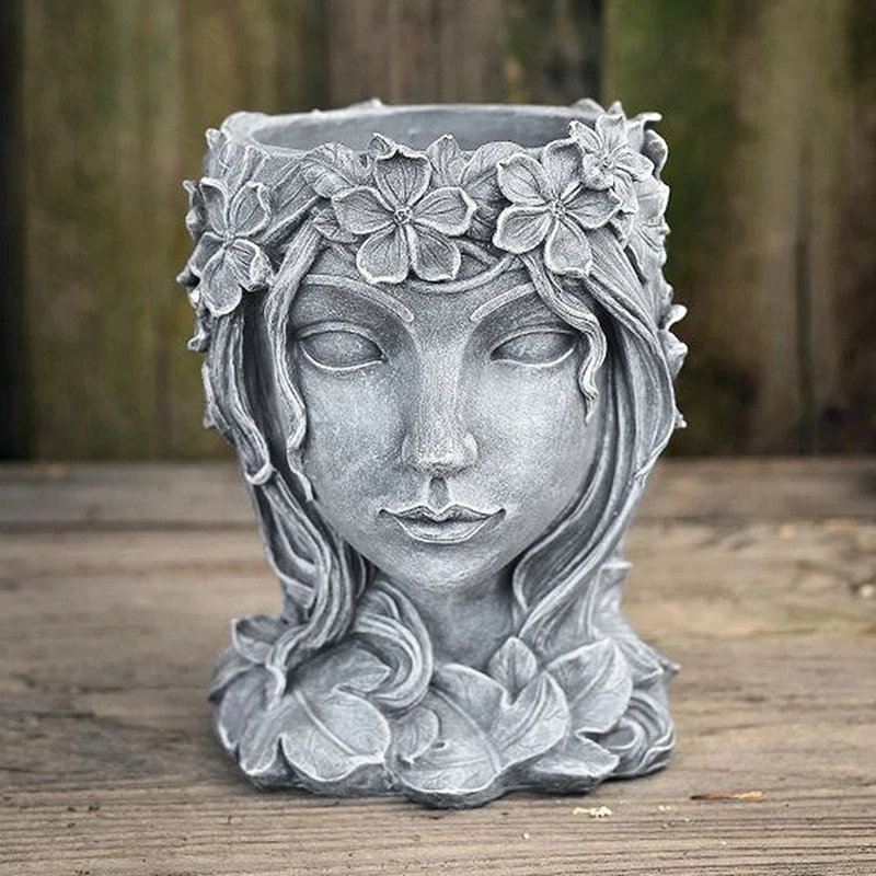 Imagem -04 - Head Planter Flower Pot Estátua da Deusa Girl Portrait Planter Vaso de Flores Interior e Exterior Recipiente Decorativo