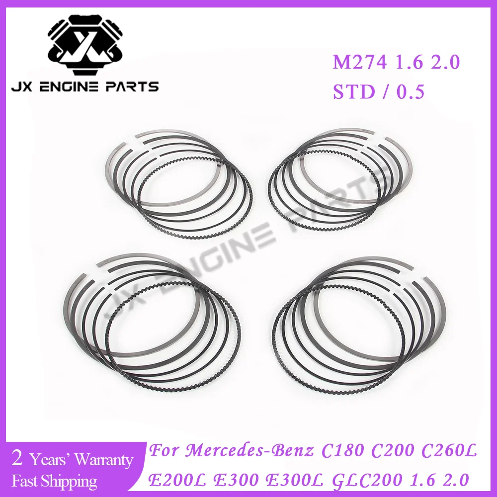 M274 STD 0.5 Engine Piston Ring Set For Mercedes-Benz 1.6 2.0 C180 C200 C260L C300L E180L E260L E300 GLC200 SLC200 1.6L 2.0L