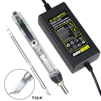 T12 Electric Soldering Iron Kit DC 12-24V 72W Adjustable Temperature Mini Digital OLED Welding Solder Station Tools Not SH72