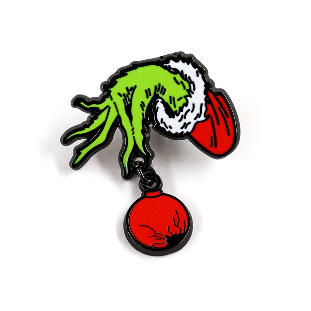 Weihnachtsfilm-Emaille-Pins Lustige Grüne Flauschige Monster-Broschen Dekorative Abzeichen Anstecknadeln Rucksack-Accessoires Fan-Geschenke – Detail 5