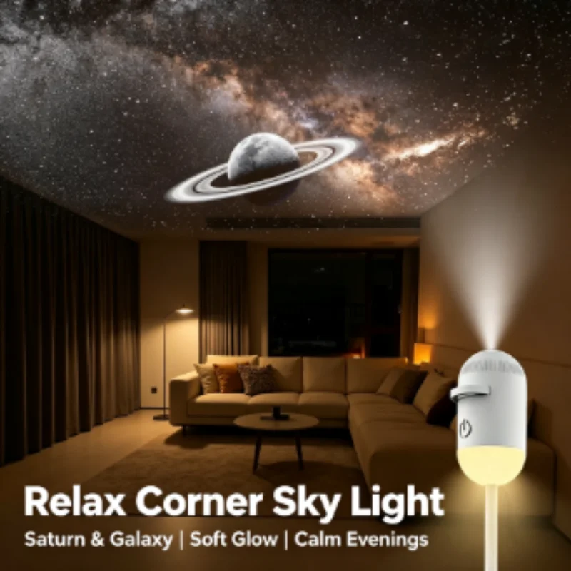 Dual‑Purpose Mini Star Sky Projector Dimmable Ambience Night Light Car Bedroom Bar Indoor Holiday Decorative Projection Lamp