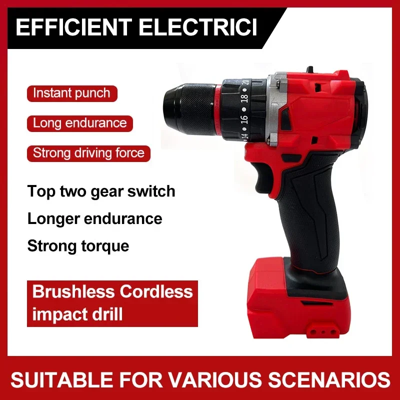 

For Milwaukee 18V Battery Small Electric Drill 150N.m Brushless Cordless Impact Drill of Decoration Team Uses Power Tool
