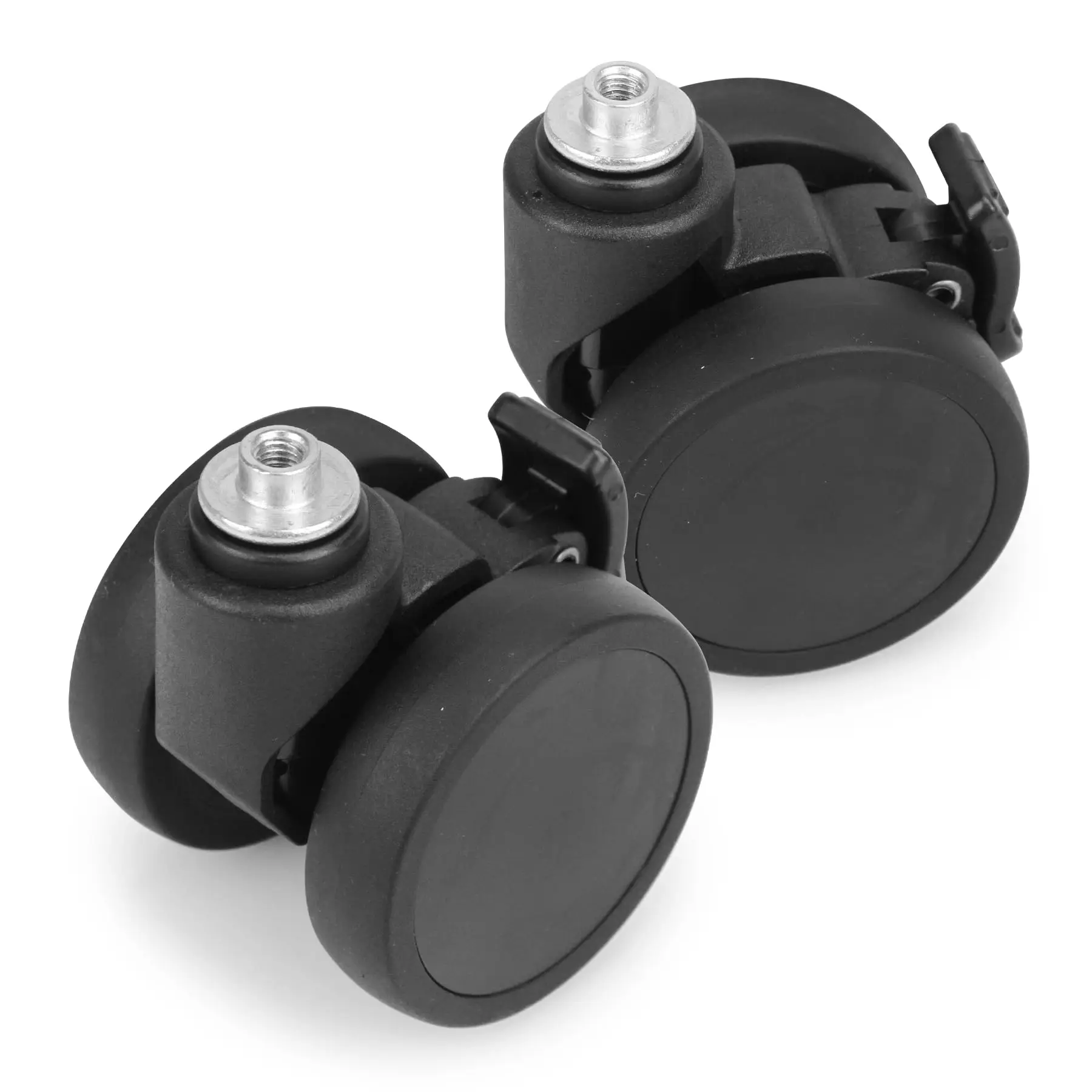 

1/2 шт. черные колеса для чемодана с тормозами, износостойкие сменные колеса для багажа, 50 мм, поворотные ролики для дорожных чемоданов, запчасти для ремонта