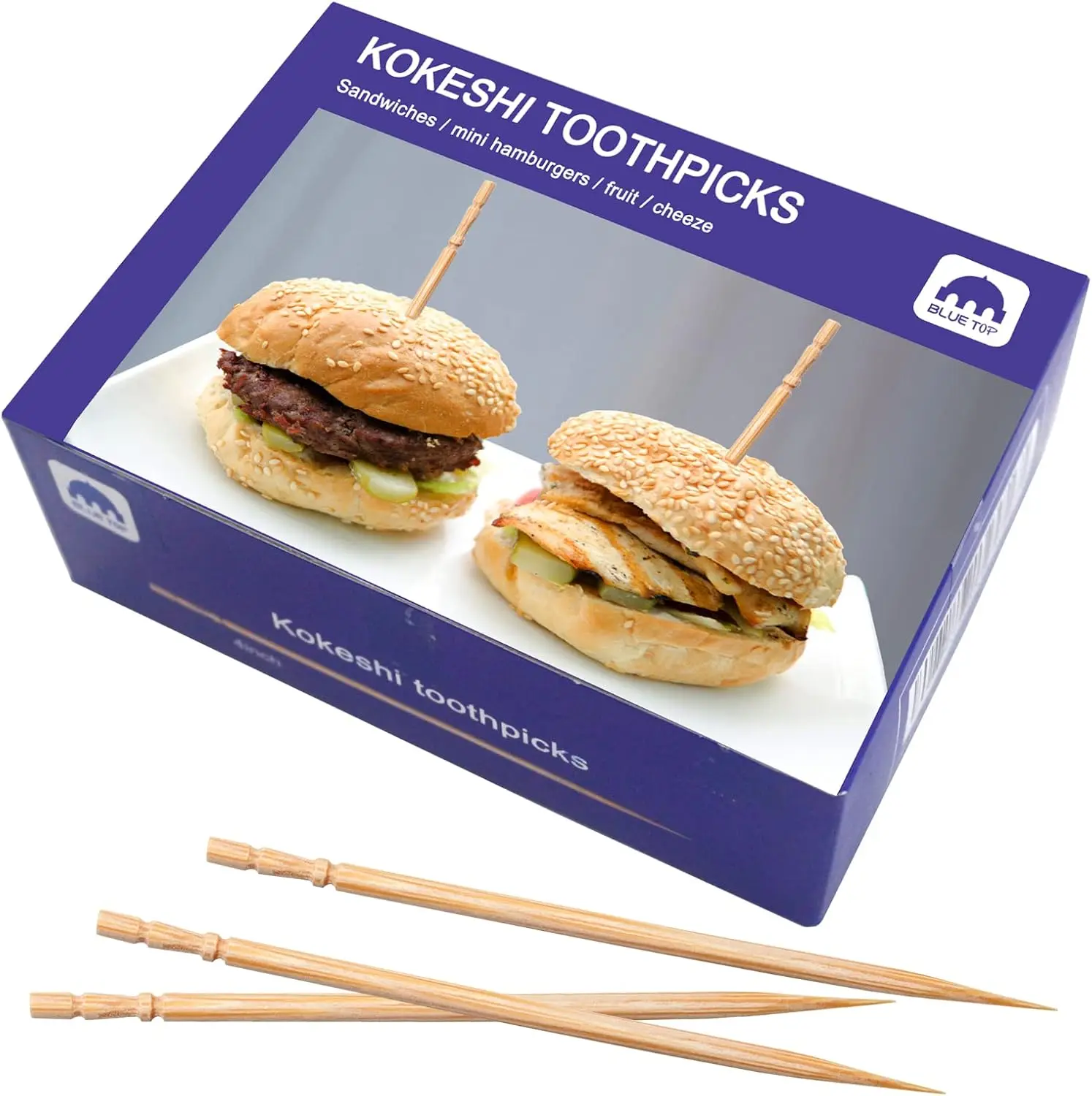 

TOP 1500 pcs 4 Inch Kokeshi Toothpicks Skewers,High-class & Cost-effective Appetizer Picks, Extra Long toothpicks for Appeti
