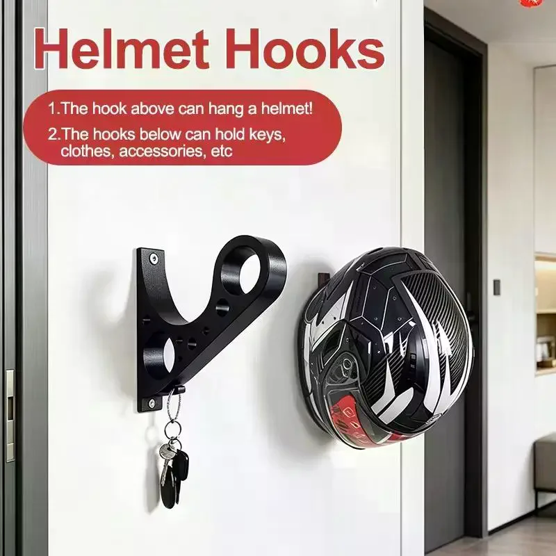 1Pcs Anti Scratch Rack Wall Mount Motorcycle Helmet Holder Hook For Full Face Helmet Garage Storage Key Display Bracket