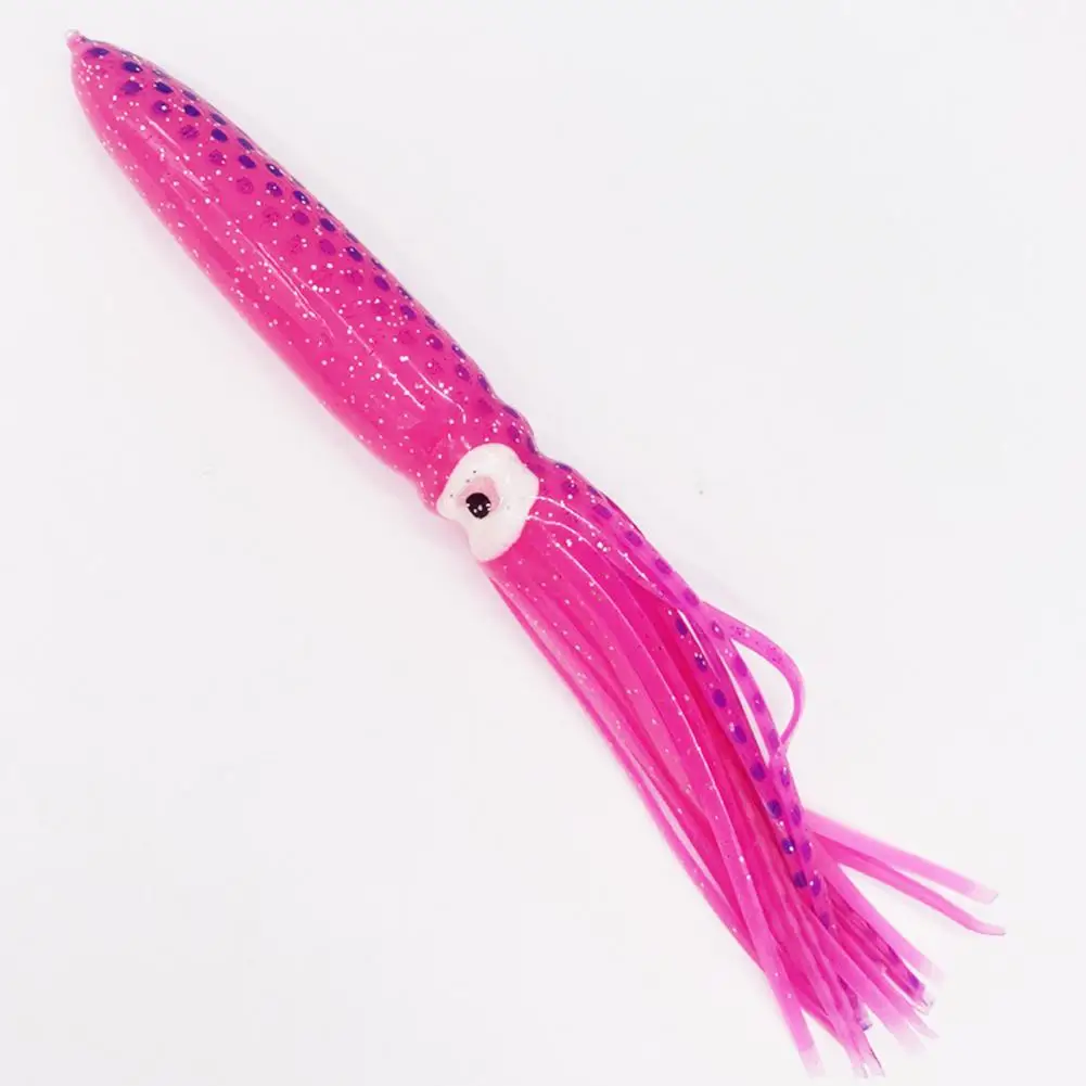 20cm/15g Plastic Squid Bait Luminous Sequin Octopus Skirt Bait Fishing Tool Squid Skirt Bait Artificial Soft Fishing Lure