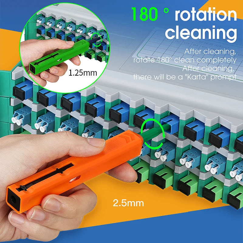 Stylo de nettoyage pour Fiber optique SC/FC/ST, AUA-S250 mm, 2.5mm, LC/MU, outils de nettoyage pour Fiber optique, 1.25