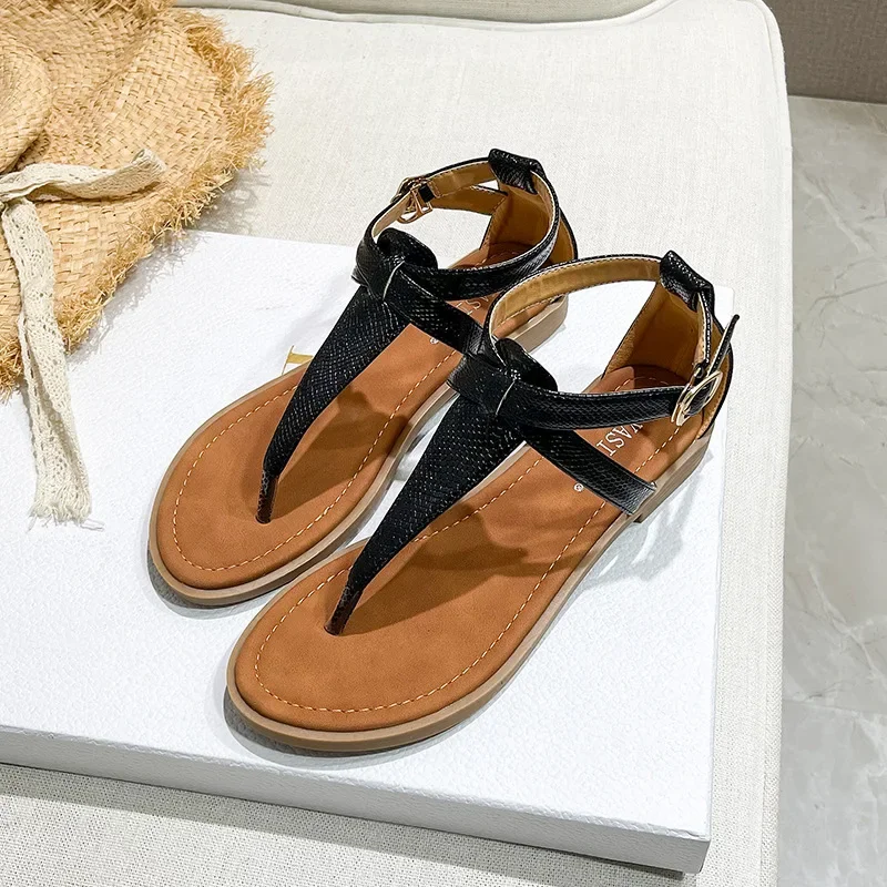 New Rome Elegant Summer Women's Sandals Bottom Female Clip Toe Shoes Outdoor Beach Ladies Fashion Sandal Woman Plus Size 35-43