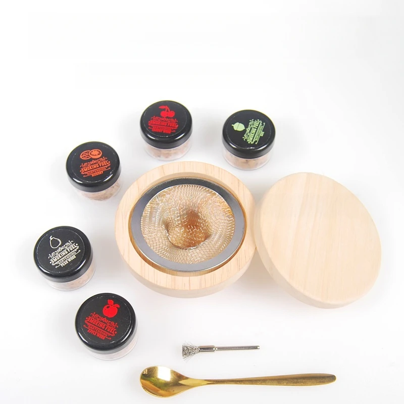 Woodenwhiskysmoke tampa de madeira ferramentas cocktail cozinha fabricante de fumaça barra suit5chips de madeira com sabores diferentes