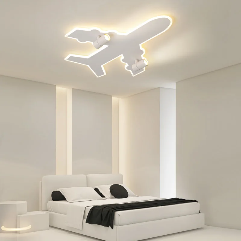 New Aircraft Lights Children\'s Homeowners Lights Boys Bedroom Lights Creative Eye Protection Boys Ceiling Lights Cartoon Lights