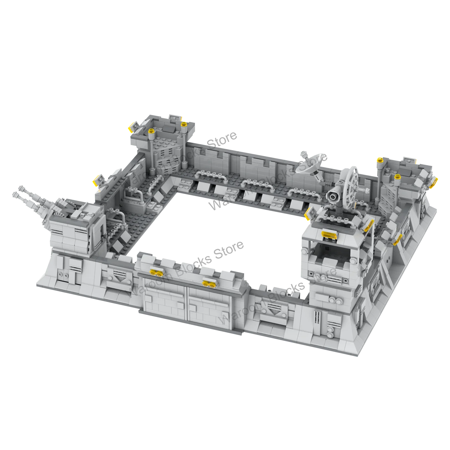 MOC5038 Space War Bricks Military Fortress Base Wall Radar Compatible Figures Building Blocks Set Toys For Children Adults Gifts