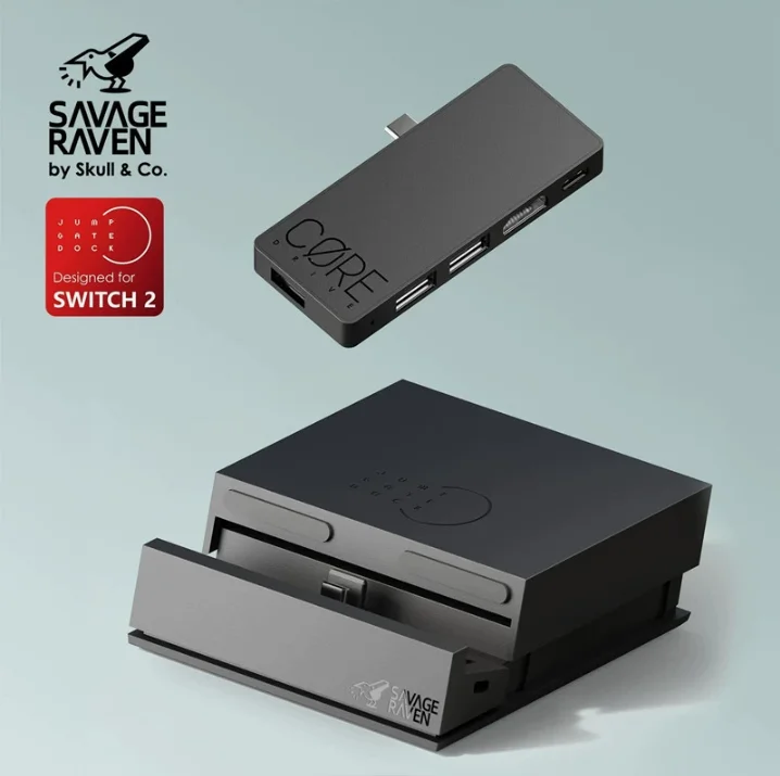 Savage Raven من Skull & Co. Jumpgate Dock USB C Hub محطة إرساء محمولة لنينتندو سويتش 2 وOLED
