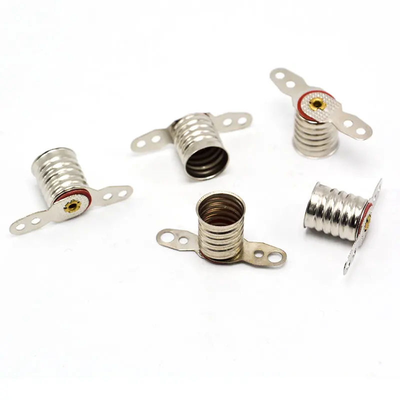 100pcs E10  lamp Bulb Holder, Miniature Lamp socket with solder plugs,light base Lampholder ircuit electrica Long Leg LED Bulbs
