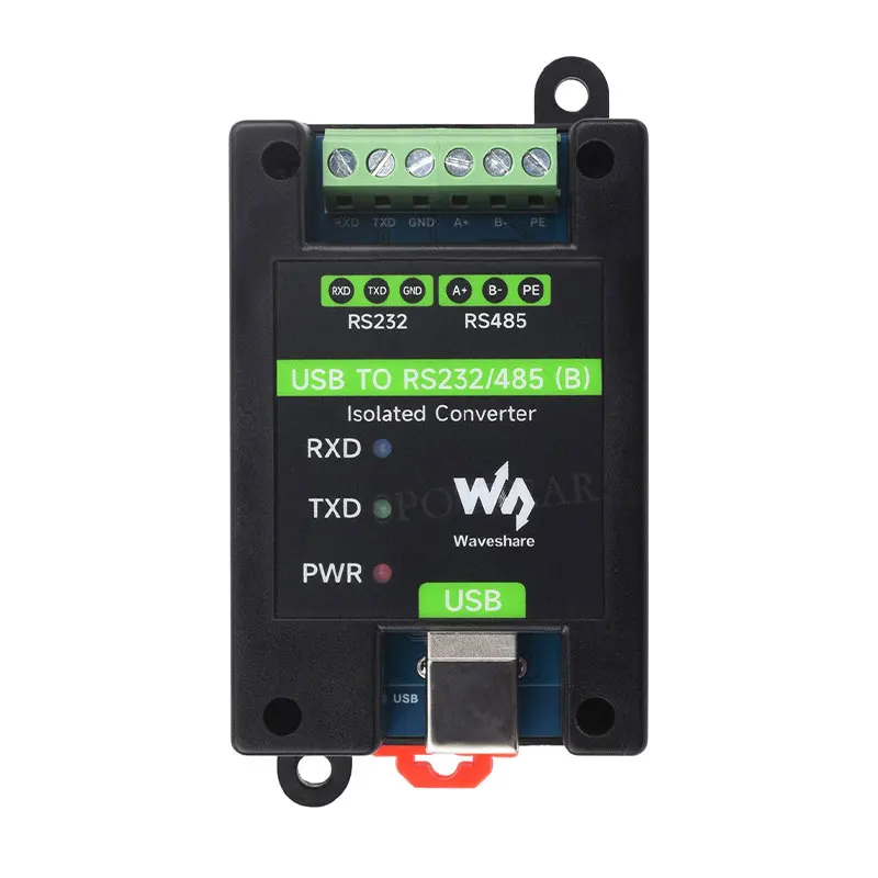 Industrial Grade Isolated Converter USB TO RS232/485 (B) Serial UART FT232RNL For Wall/Rail-Mount