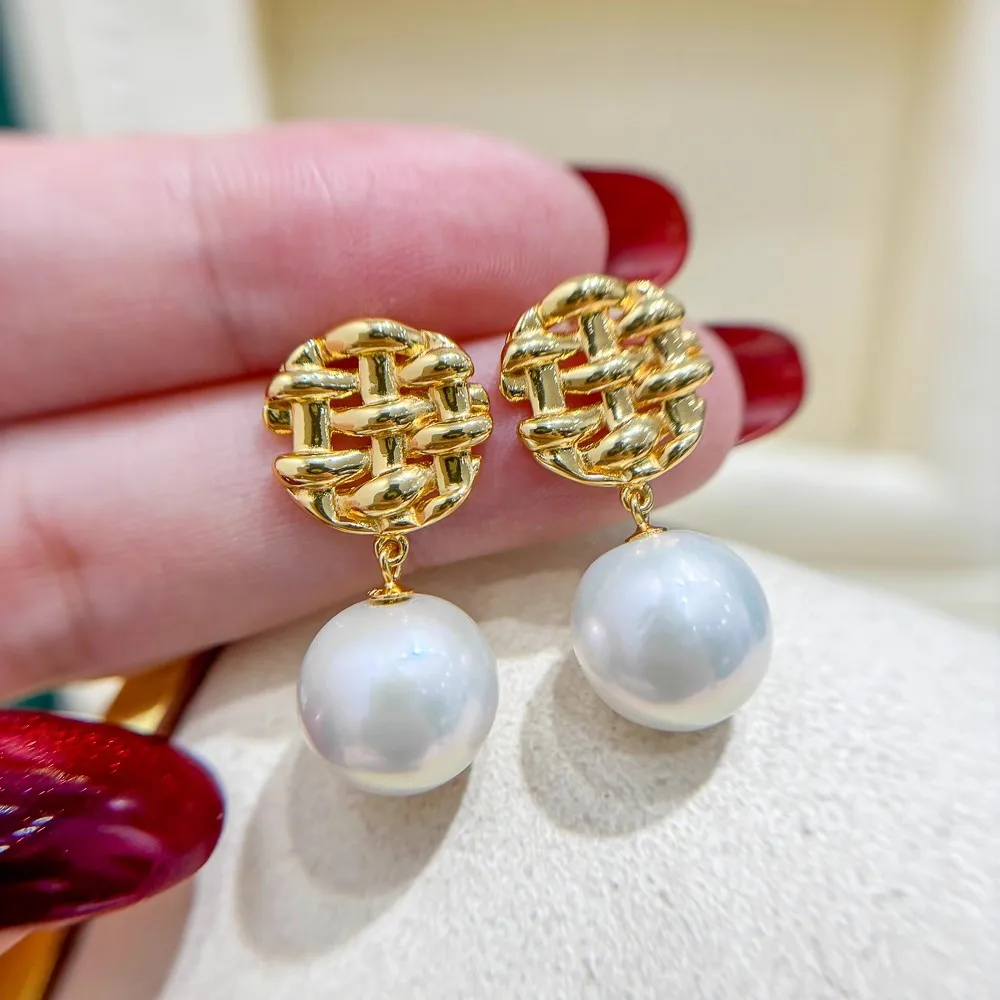 

S925 Sterling Silver Earrings Needle . Copper Gold-Plating Pearl Earring Settings DIY Jewelry Making for Handmade Accessories